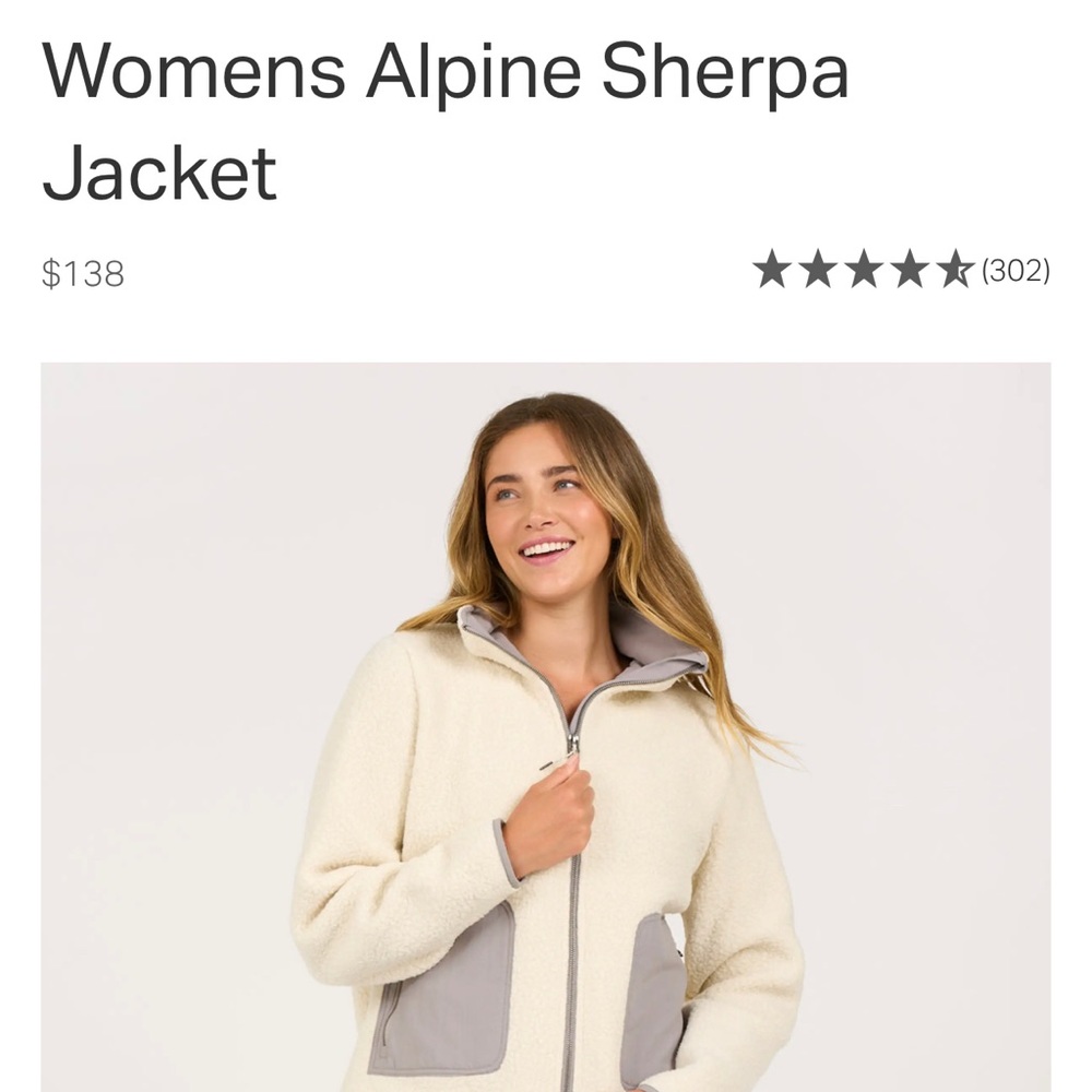 Vuori cream alpine Sherpa fleece jacket